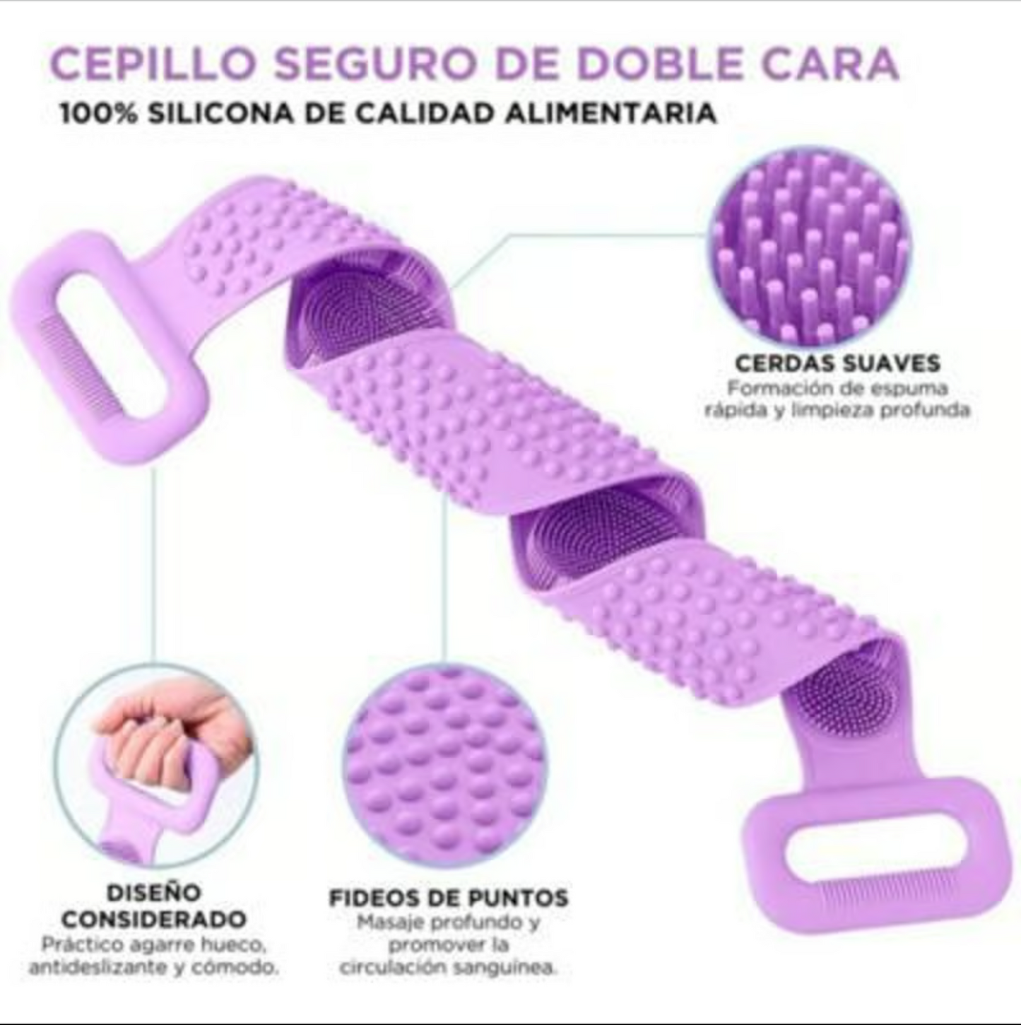 Estropajo en Silicona: Exfoliante Corporal con Diseño de Doble Cara para una Limpieza Profunda