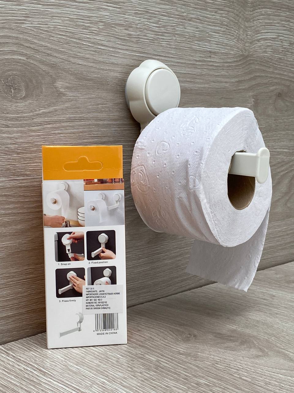 Soporte portátil para papel higiénico con ventosa – sin taladros, reutilizable