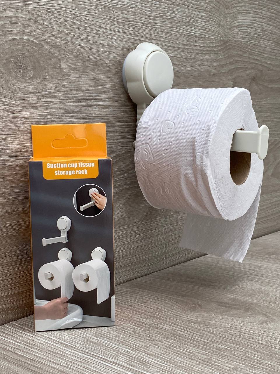 Soporte portátil para papel higiénico con ventosa – sin taladros, reutilizable