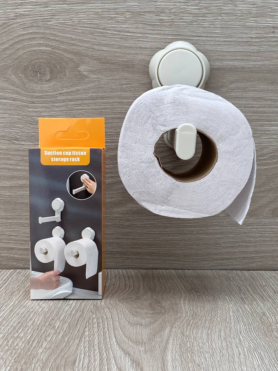 Soporte portátil para papel higiénico con ventosa – sin taladros, reutilizable