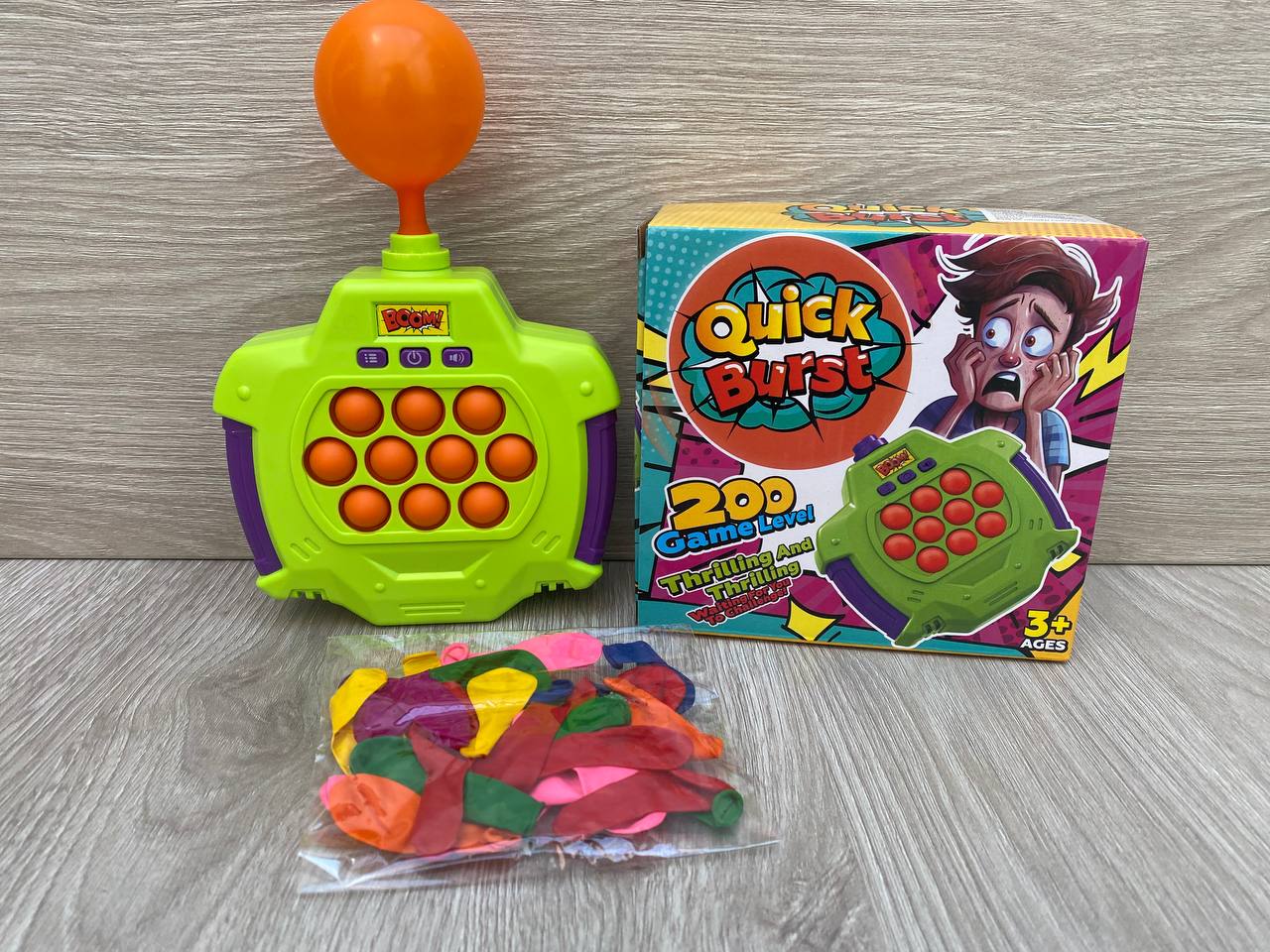 Consola Pop It “Quick Burst” con Inflador de Globos