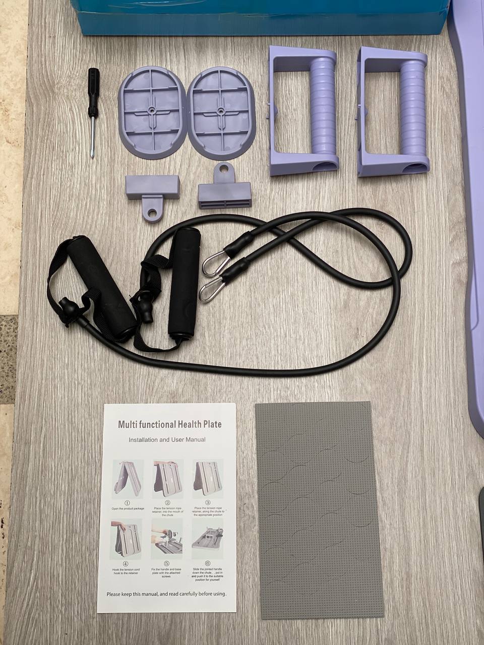 Tabla Pilates Reformadora Plegable 4-en-1 con Bandas y Soporte de Codos