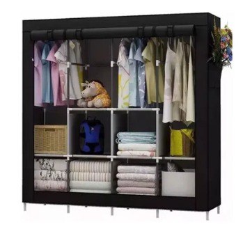 Armario portátil de tela 170×45×170 cm con 4 puertas y repisas – Desmontable
