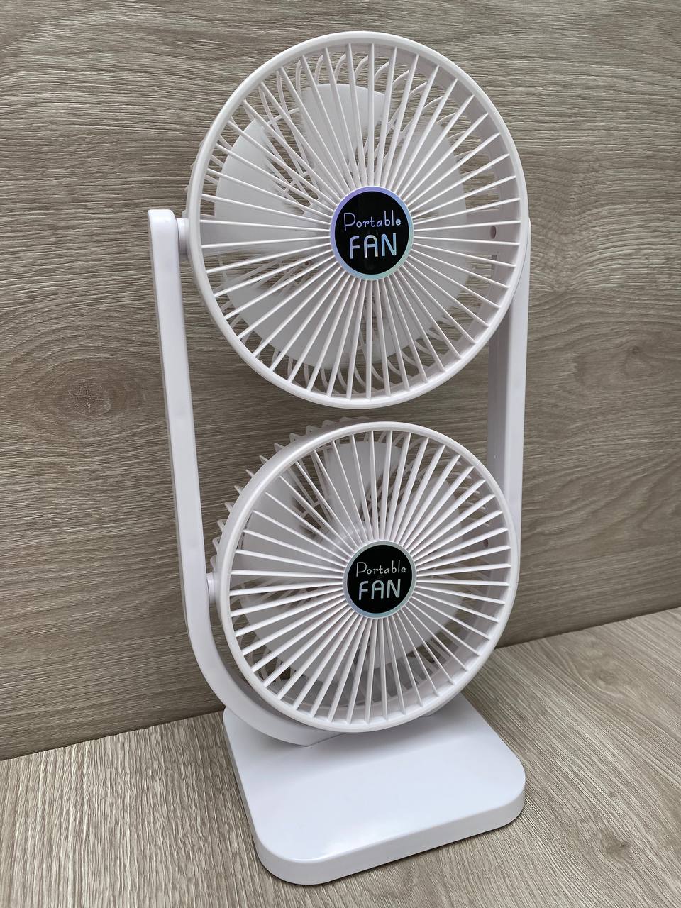 Ventilador doble USB recargable de escritorio | 3 velocidades y silencioso