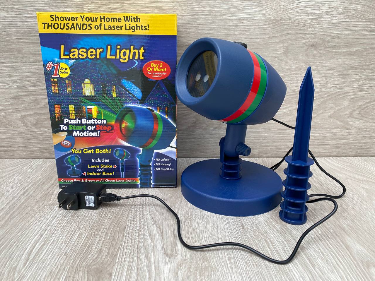 Proyector Láser Decorativo Rojo/Verde con Movimiento para Interior/Exterior