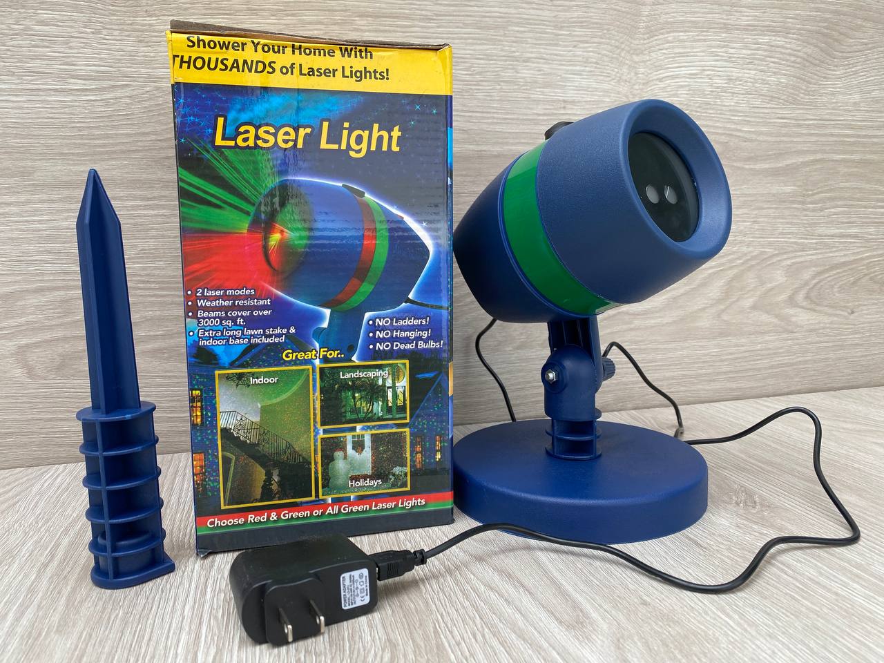 Proyector Láser Decorativo Rojo/Verde con Movimiento para Interior/Exterior