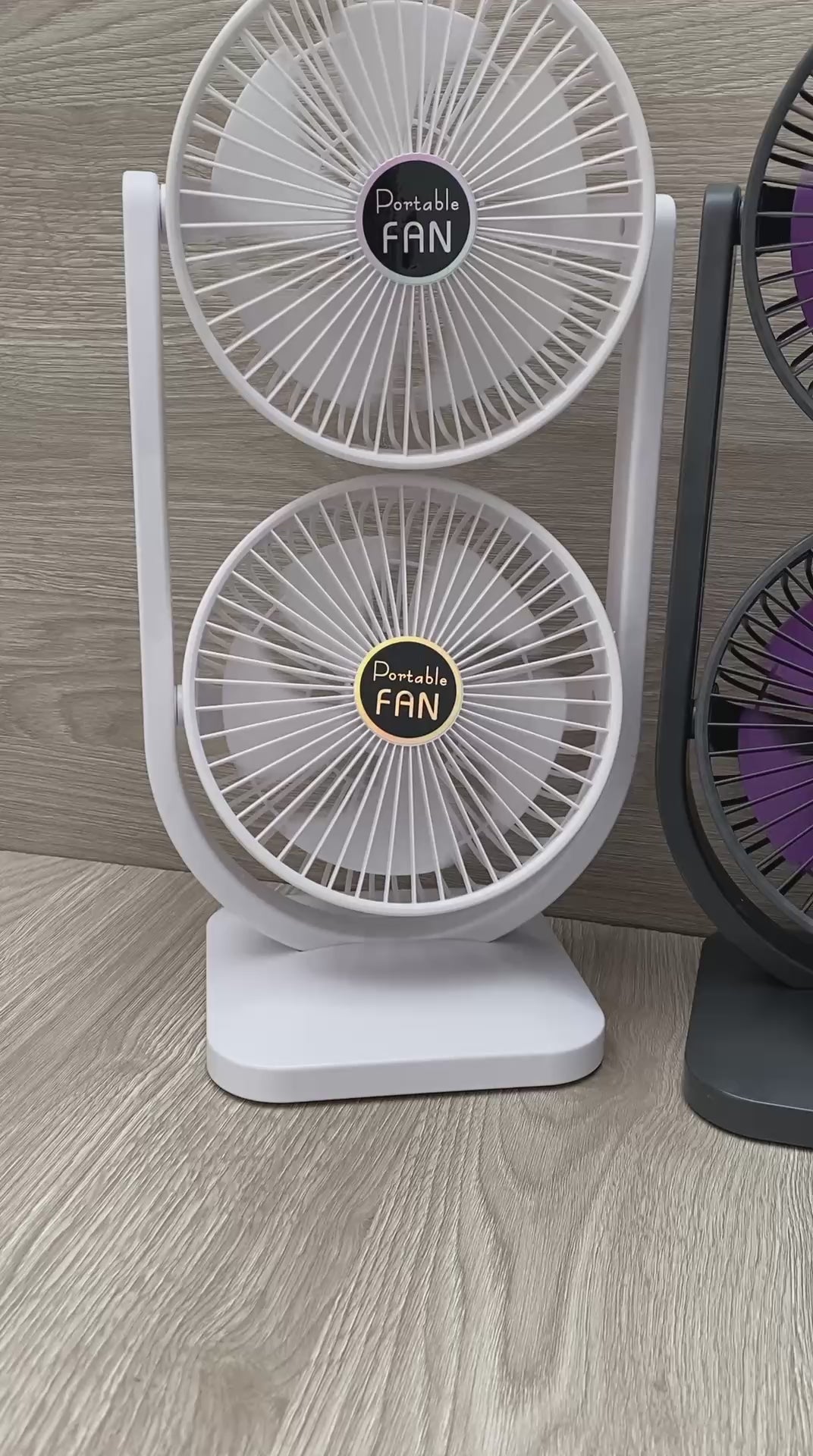 Ventilador doble USB recargable de escritorio | 3 velocidades y silencioso